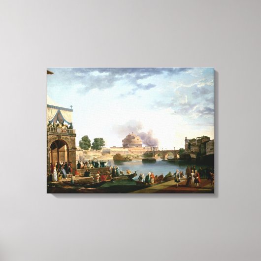 De verkiezing van de paus met Castel St. Canvas Afdruk (Voorkant)