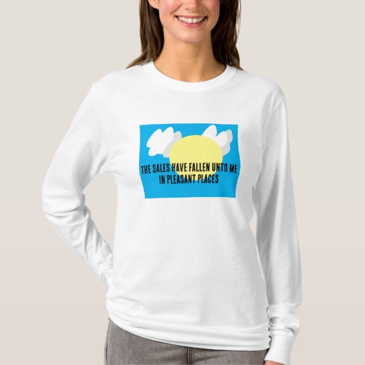 De verkoop is mij grappig komen vallen t-shirt (Voorkant)