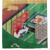 De verkoop van Genji, Tawaraya Sotatsu Douchegordijn (Voorkant)