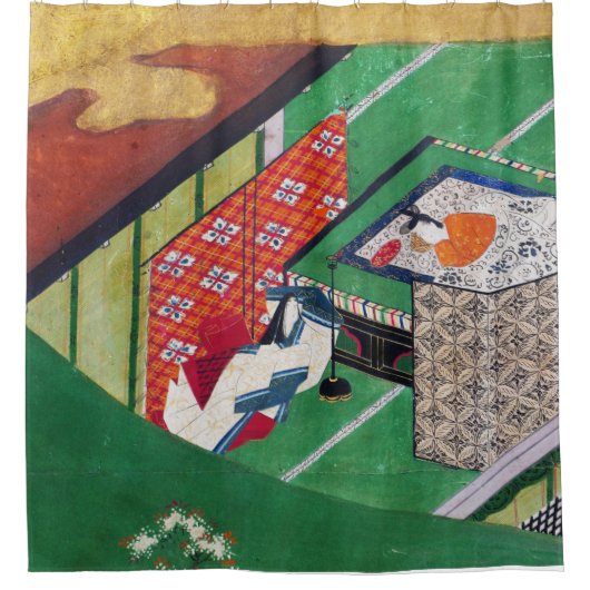 De verkoop van Genji, Tawaraya Sotatsu Douchegordijn (Voorkant)