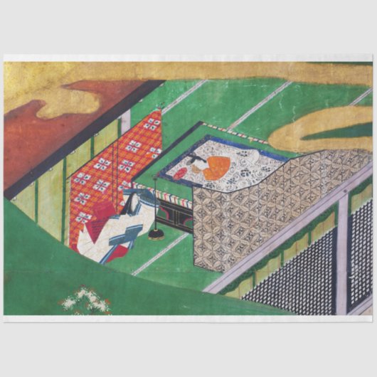 De verkoop van Genji, Tawaraya Sotatsu Tissuepapier (Voorkant)