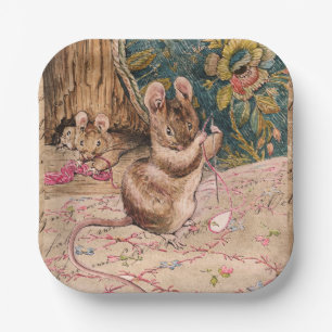 De verkoop van twee slechte muizen, papieren Borde Papieren Bordje