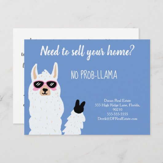 de verkoopkaart van llama veel verkoop van onroere briefkaart (Voorkant / Achterkant)