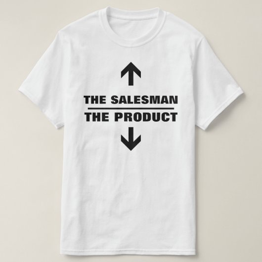 DE VERKOPER HET PRODUCT GRAPPIG T-SHIRT (Design voorkant)