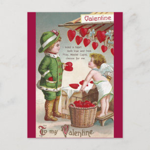 De Verkoper van de Cupido van Harten Valentijn Feestdagenkaart