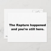 De verkrachting gebeurde en je bent er nog steeds. briefkaart (Voorkant / Achterkant)