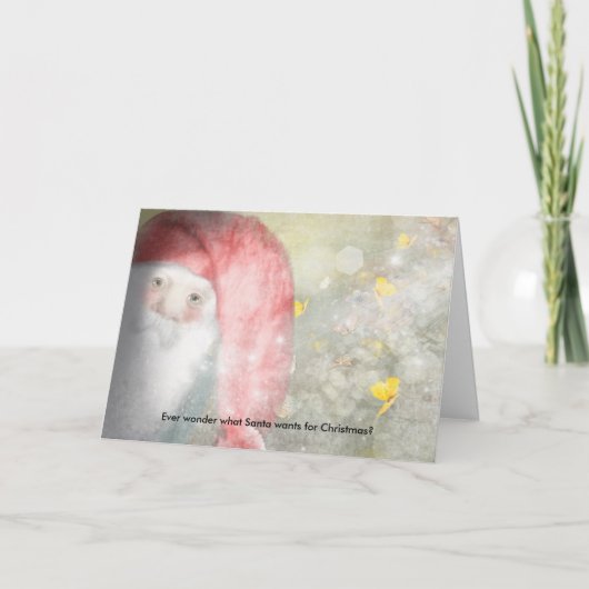 De verlanglijst van Jultomten Feestdagen Kaart (Voorkant)