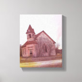 De verlaten roze kerk canvas afdruk (Voorkant)