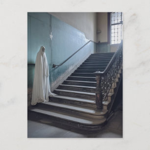 De verlaten trap spook briefkaart