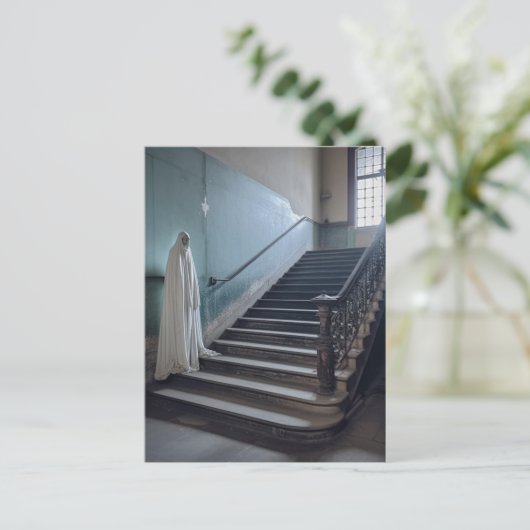 De verlaten trap spook briefkaart (Staand voorkant)