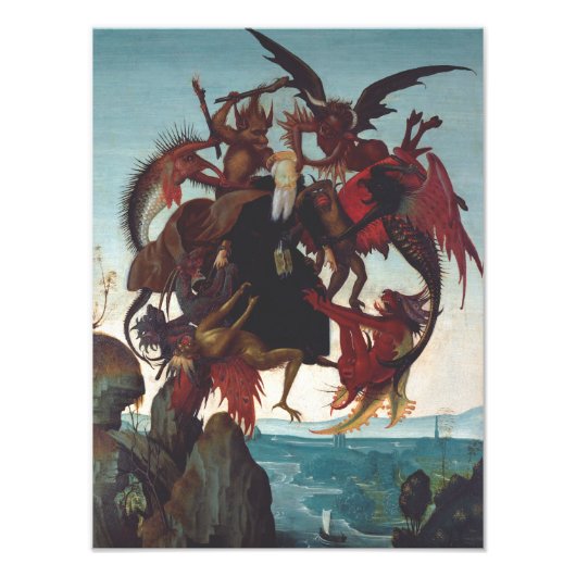 De verleiding van Sint Antonius door Michelangelo Foto Afdruk (Voorkant)