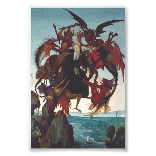De verleiding van Sint Antonius door Michelangelo Foto Afdruk (Voorkant)