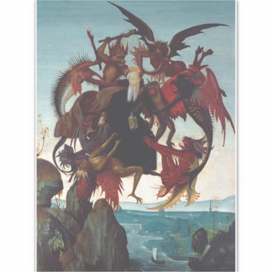 De verleiding van Sint Antonius door Michelangelo Sticker (Voorkant)