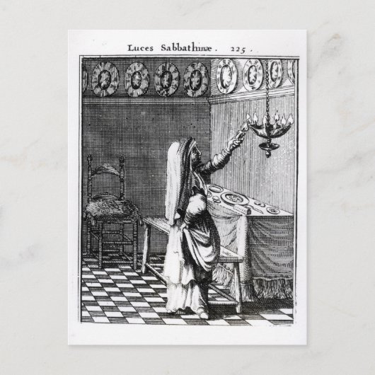 De verlichting van de Sabbat-kaarsen Briefkaart (Voorkant)