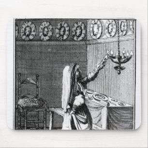 De verlichting van de Sabbat-kaarsen Muismat