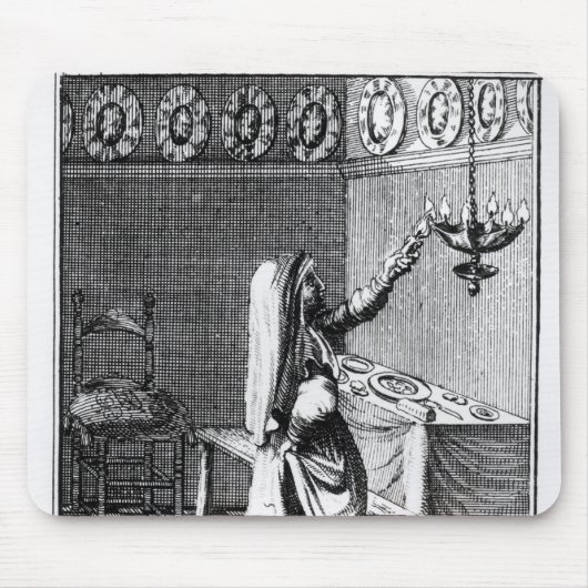 De verlichting van de Sabbat-kaarsen Muismat (Voorkant)