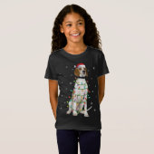 De Verlichting van Xmas die Santa Hat Engelse Wijz T-shirt (Voorkant volledig)