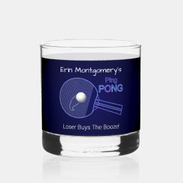 De verliezer koopt de drank! Ping Pong Fun Rocks Whisky Glas