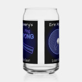 De verliezer koopt het bier! Ping Pong Fun Bier Blikvorm Glas (Links)