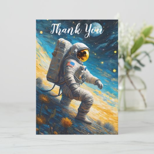 De verloren astronaut bedankkaart (Staand voorkant)