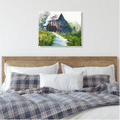 De verloren houten schuur canvas afdruk (Insitu (Slaapkamer))