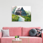 De verloren houten schuur canvas afdruk (Insitu (Woonkamer))