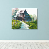 De verloren houten schuur canvas afdruk (Insitu (Houten vloer))