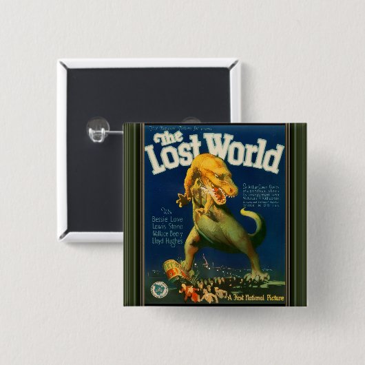 De verloren wereld-knop vierkante button 5,1 cm (Voorkant /achterkant)