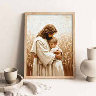 De Verlosser en de Jongen, Christelijke Wanddecora Poster