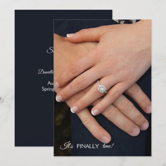 De Verloving Ring Foto Sla de datum op Kaart (Voorkant / Achterkant)