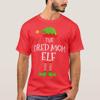 De vermoeide moeder grappige kerst bijpassende fam t-shirt