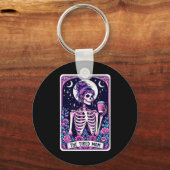 De vermoeide moeder Tarot Kaart Skeleton Moederdag Sleutelhanger (Voorkant)