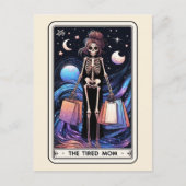 De Vermoeide Moeder Tarot Winkelende Skelet Grappi Briefkaart (Voorkant)