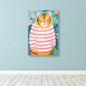 De vermoeide tijger canvas afdruk (Insitu (Houten vloer))