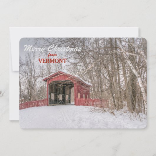 De Vermont Behandelde Kerstkaart van de Sjabloon (Voorkant)