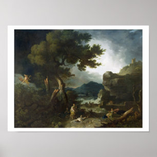 De vernietiging van kinderen van Niobe, 1760 (olie Poster