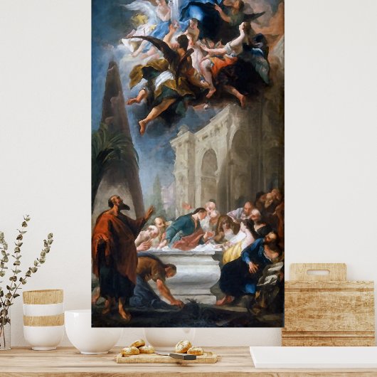 De veronderstelling van de blote maagd Mary. Poster (Keuken)