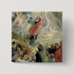 De veronderstelling van de Maagd Mary Vierkante Button 5,1 Cm