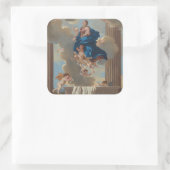 De veronderstelling van de maagd vierkante sticker (Tas)