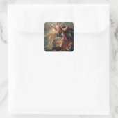 De veronderstelling van de maagd vierkante sticker (Tas)