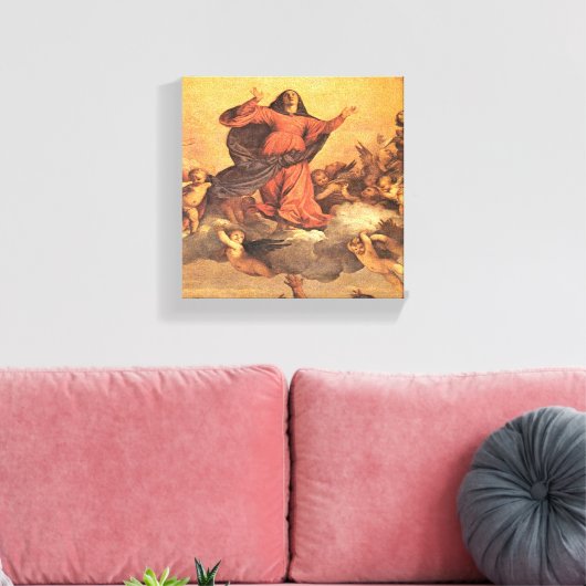 De veronderstelling van Mary in de hemel Canvas Afdruk (Insitu (Woonkamer))