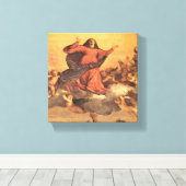 De veronderstelling van Mary in de hemel Canvas Afdruk (Insitu (Houten vloer))