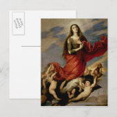 De veronderstelling van Mary Magdalene, 1636 Briefkaart (Voorkant / Achterkant)