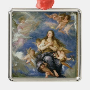 De veronderstelling van Mary Magdalene (olie op do Metalen Ornament