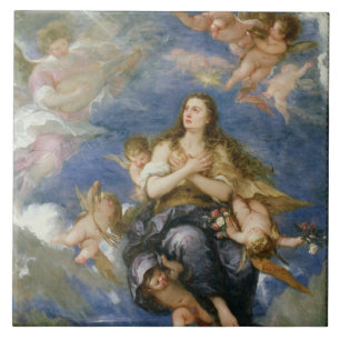 De veronderstelling van Mary Magdalene (olie op do Tegeltje