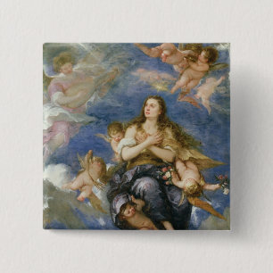 De veronderstelling van Mary Magdalene (olie op do Vierkante Button 5,1 Cm