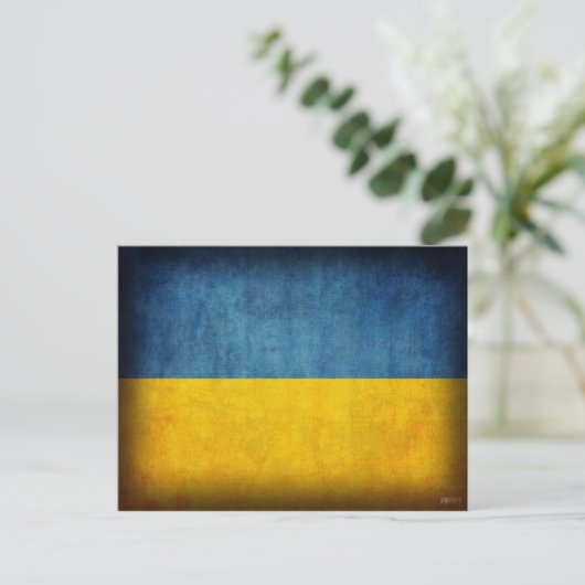 De Verontruste Briefkaarten van de Oekraïne Vlag (Staand voorkant)