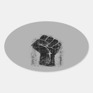 De Verontruste Stijl van de Vuist van de Ovale Sticker