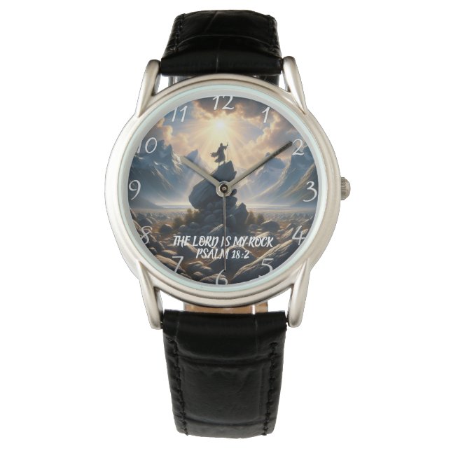 De Veroveraar van Hoogten DE HEER IS MIJN ROTS Horloge (Voorkant)