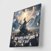 De Veroveraar van Hoogten DE HEER IS MIJN ROTS Vierkante Klok (Hoek)